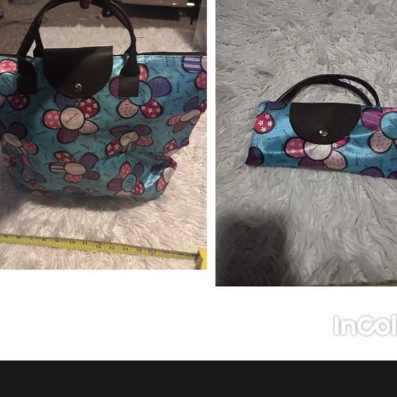 foldable shopping cart tote bag wheel rolling conver 21x16 PURSE-SALE was $34 - Picture 10 of 15